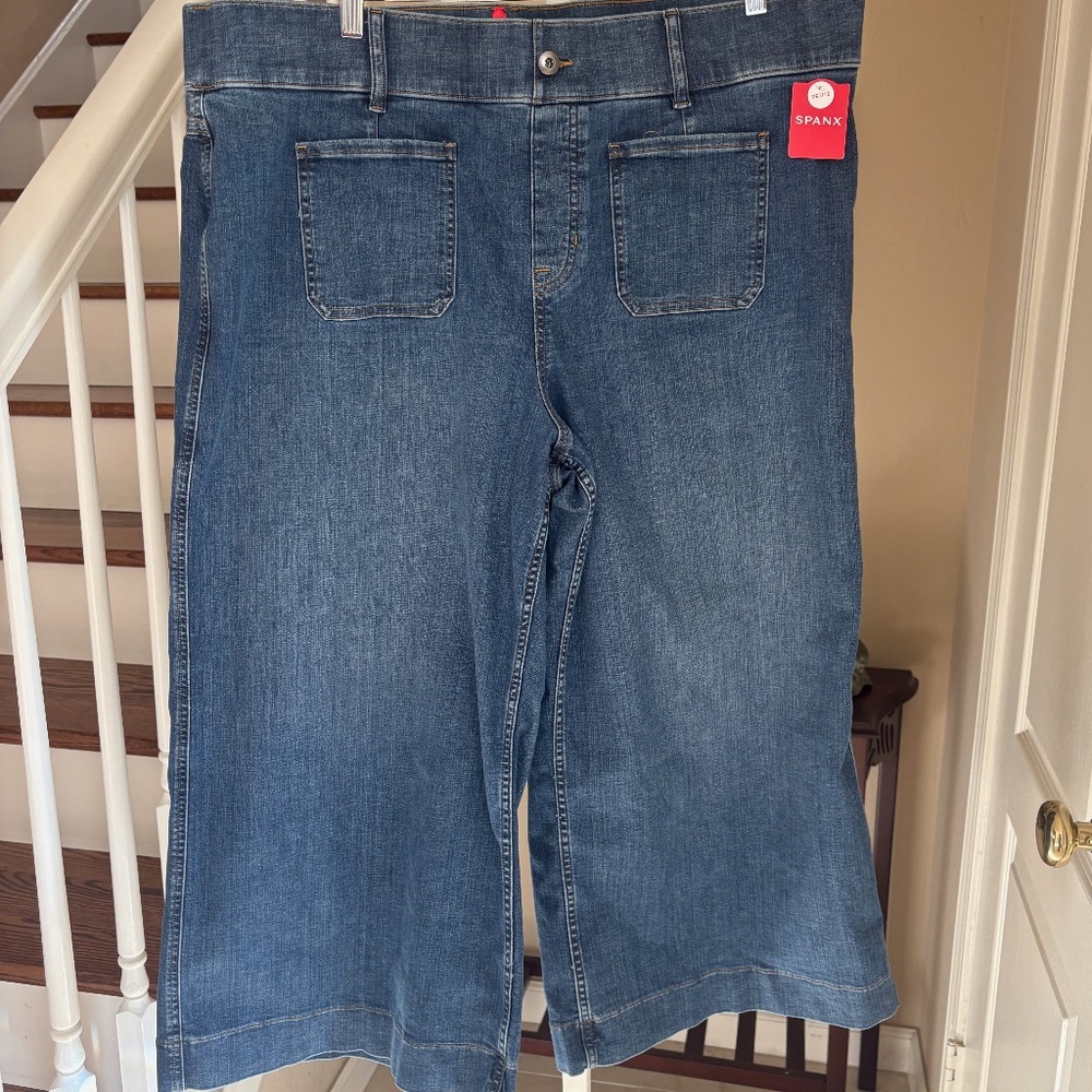 NWT Cute Spanx Cropped Wide Leg Stretch Denim Jeans 3X Petite